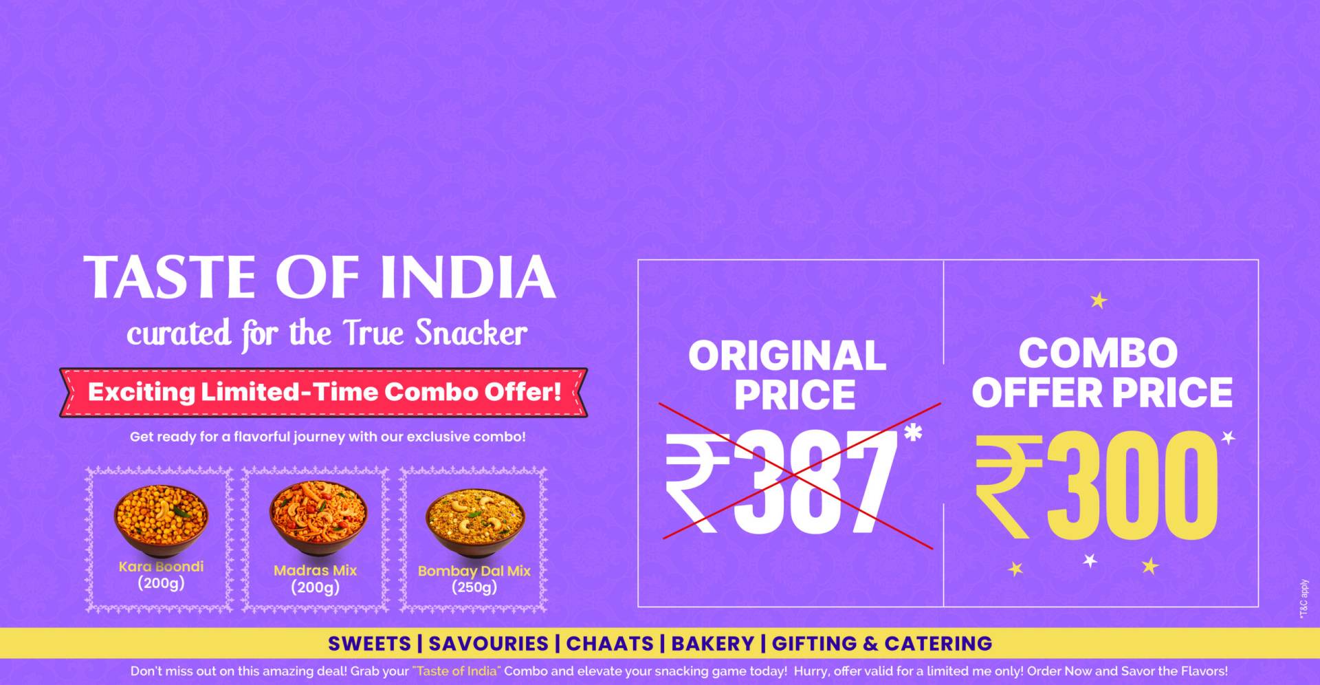 Taste Of india, Madras Mixture, Kara Boondi, Bombay Dal Mixture Madras Mixture